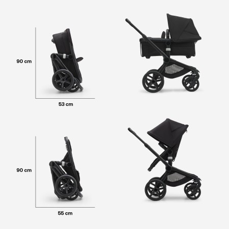 Carrito Bugaboo Fox 5 con capazo y silla - Negro Medianoche